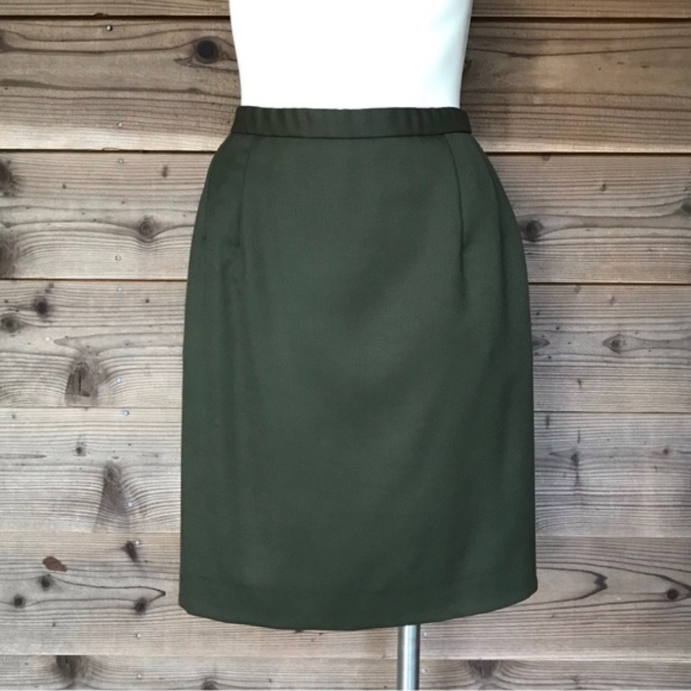 Pendleton Vintage Wool TG032 Olive Mini Pencil Skirt Size 10